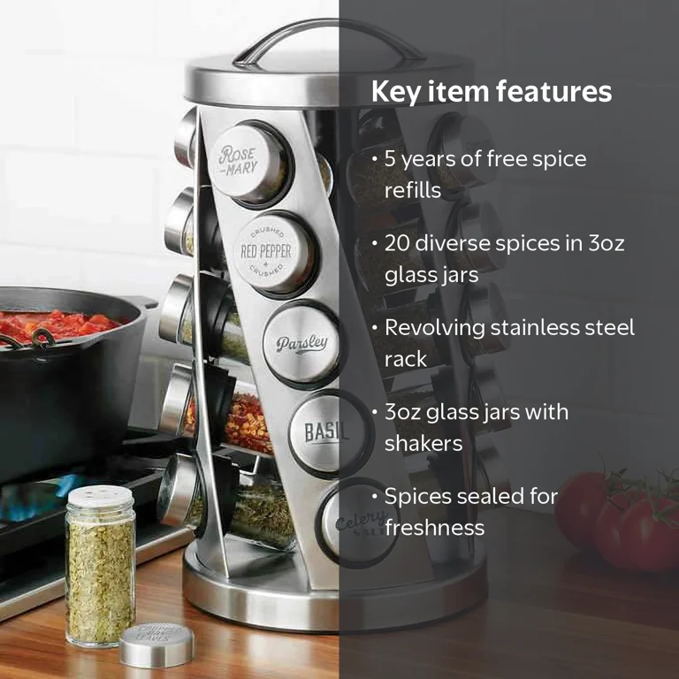 Kamenstein 20 Jar Revolving Spice Rack - Walmart.com