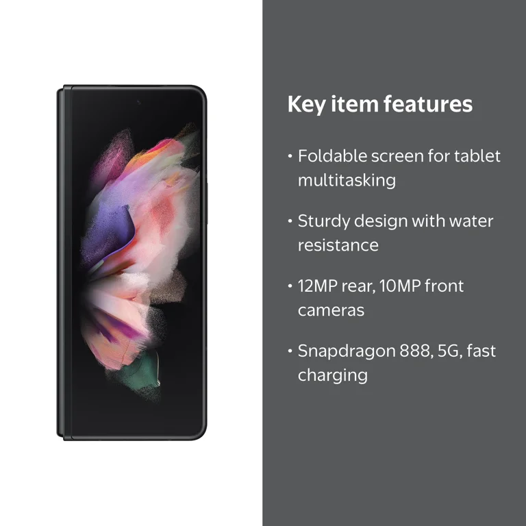 Samsung Galaxy Z Fold3 5G, 256GB, Black - Straight Talk Prepaid