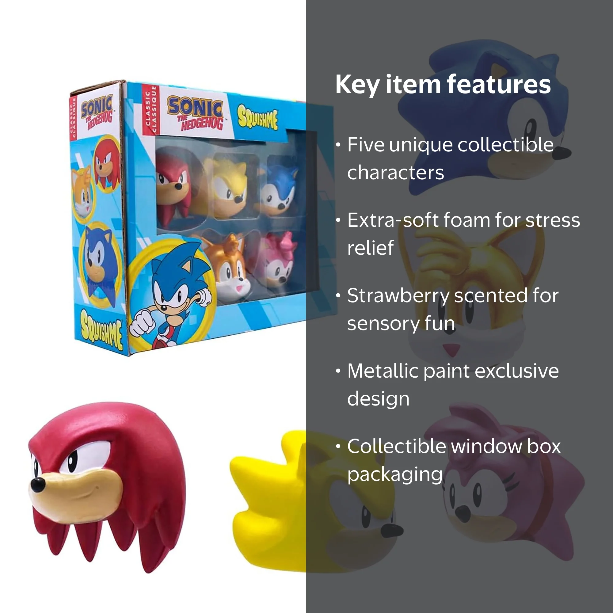 Sonic The Hedgehog 5-Piece SquishMe Collectors Box - Walmart.com