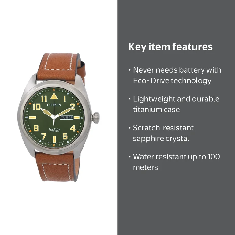 Citizen Eco-Drive Avion Super Titanium Green Dial Men's Watch