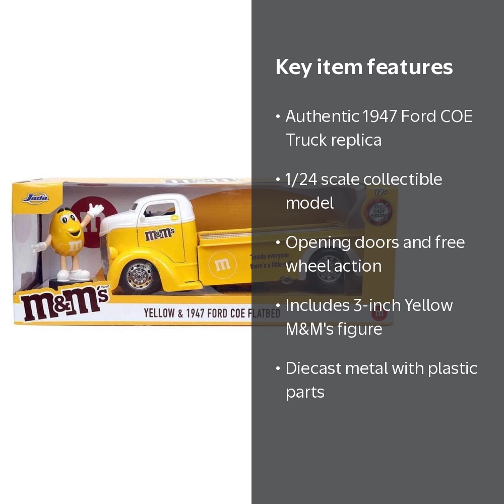 1947 Ford COE Flatbed Truck w/ Yellow M&M's Figure - Jada Toys