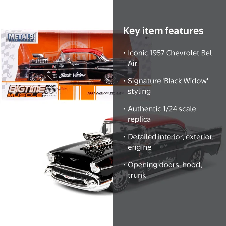 1957 Chevrolet Bel Air Black with Red Top 