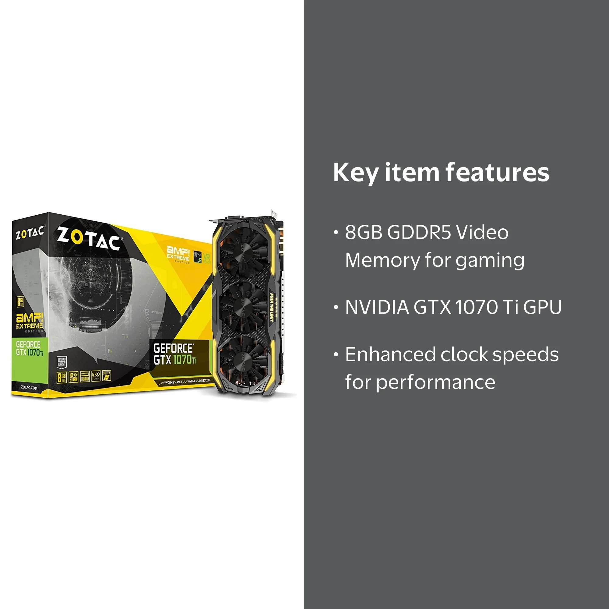 Zotac GeForce GTX 1070 Ti AMP! Extreme Edition 8GB GDDR5 Graphics