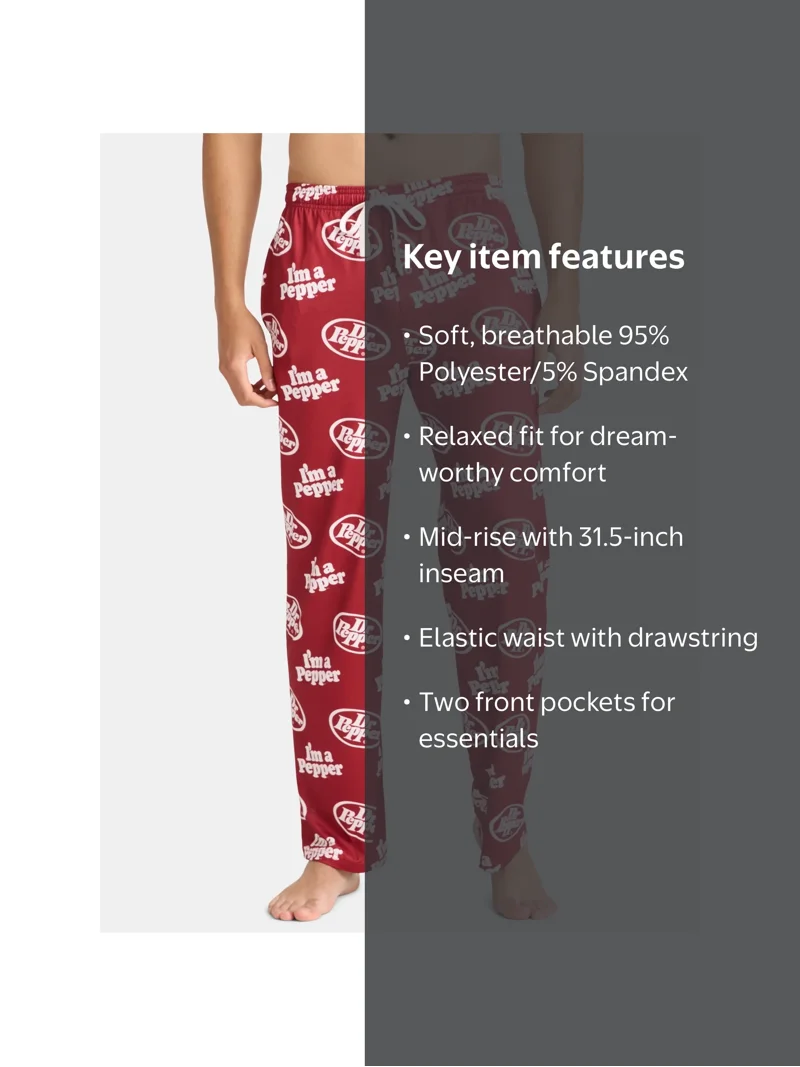 Dr. Pepper Men's Pajama Pants, Sizes S-2XL - Walmart.com