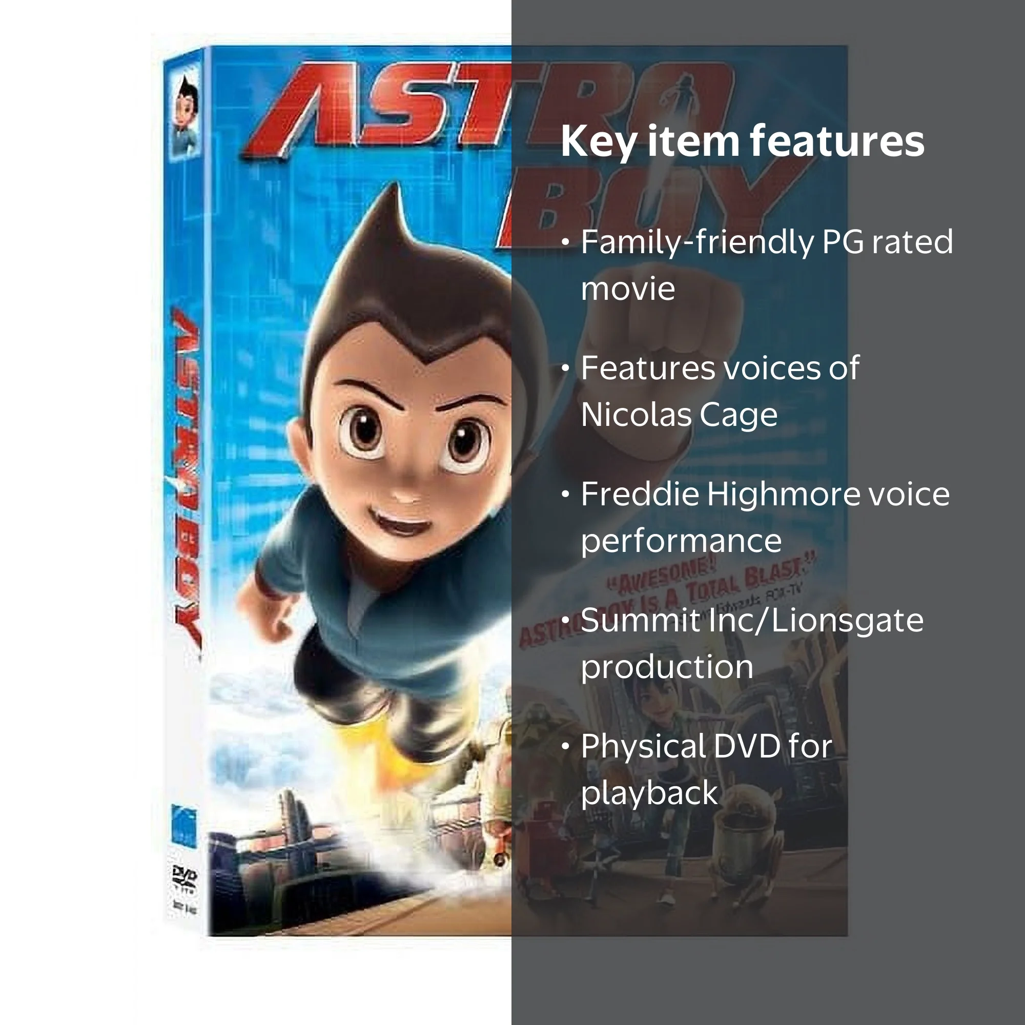 Summit Inc, DVD, Astro Boy PG, Kids & Family, Action Adventure