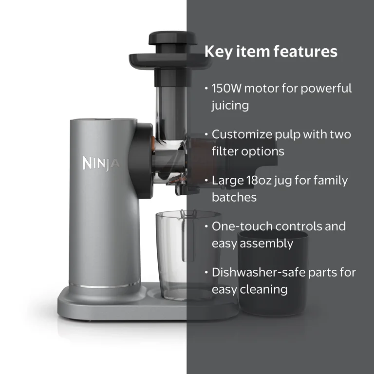 Free Shipping! Ninja Cold Press Juicer 150W with 18oz Jug, 30oz