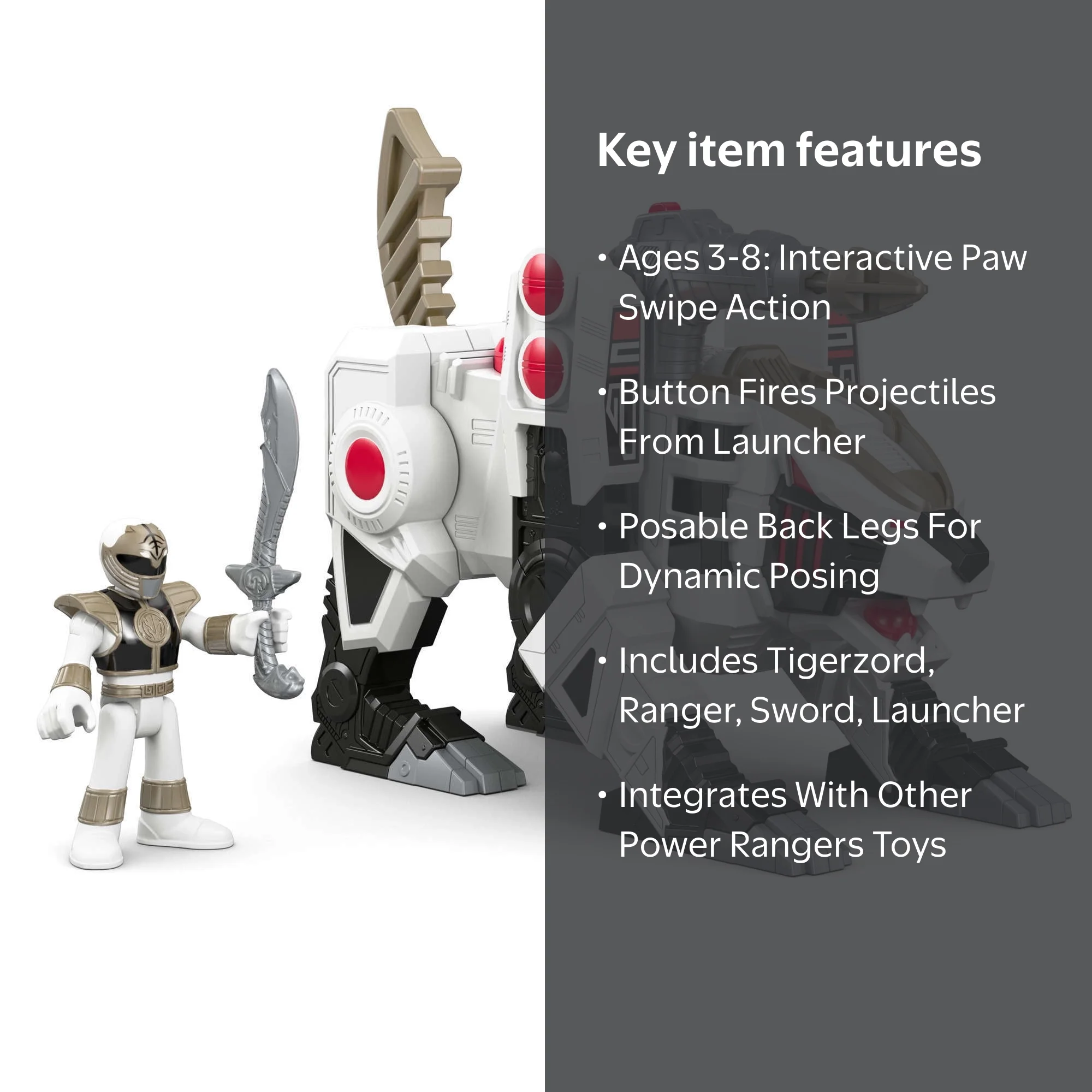Imaginext Power Rangers White Ranger and Tiger Zord - Walmart.com