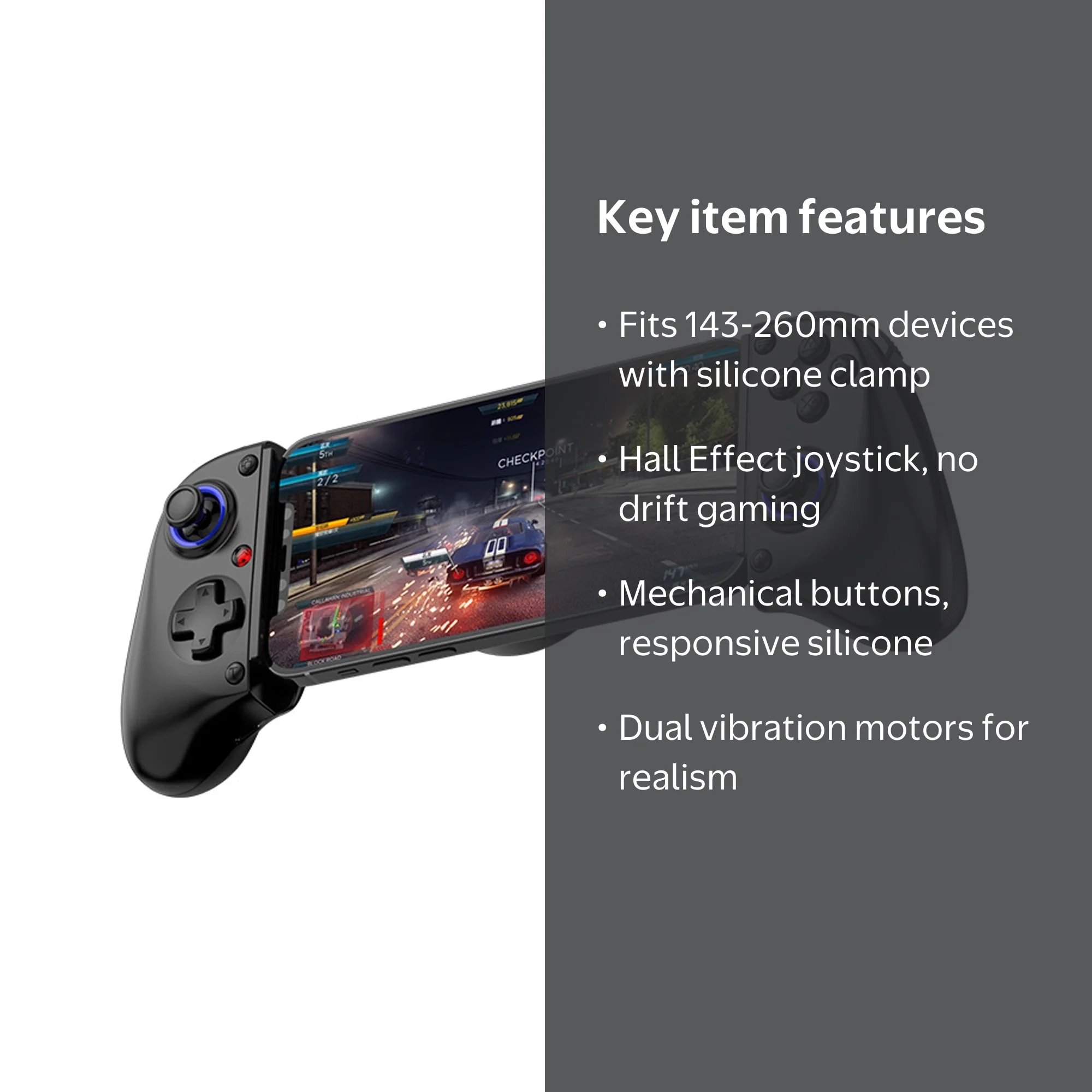 Cordless Telescopic Game Controller for Switch/iOS/Android/PC
