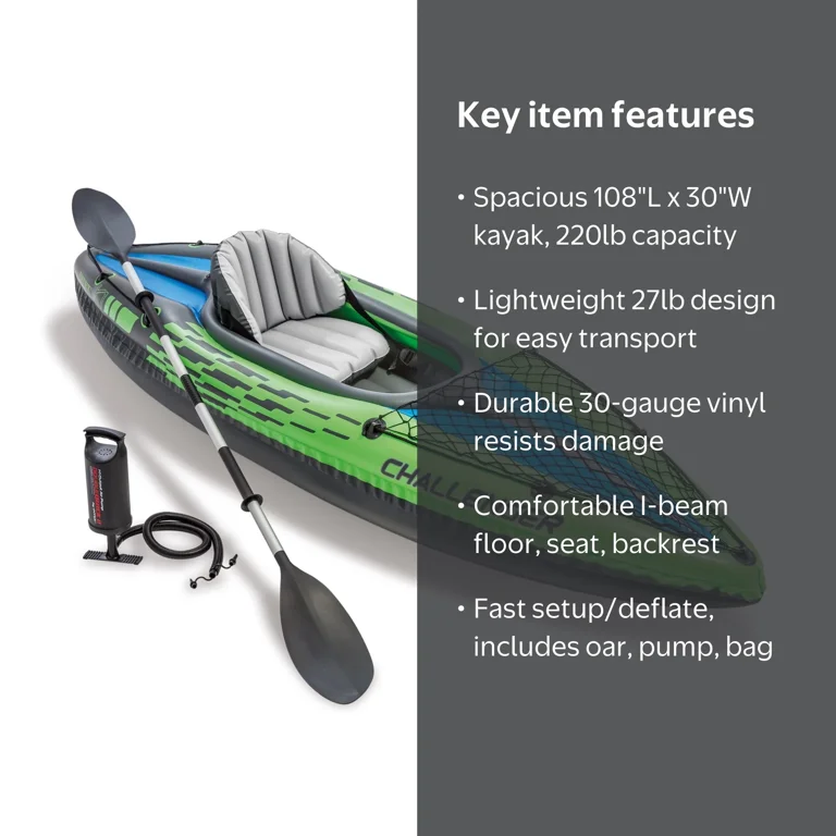 Free Shipping! Intex Inflatable Single Person Kayak with Oars and