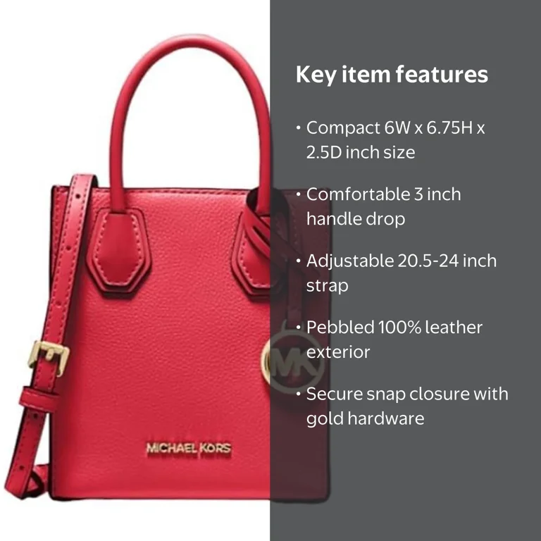 Michael Kors Mercer Extra-Small Crossbody Bag, Pebbled Leather