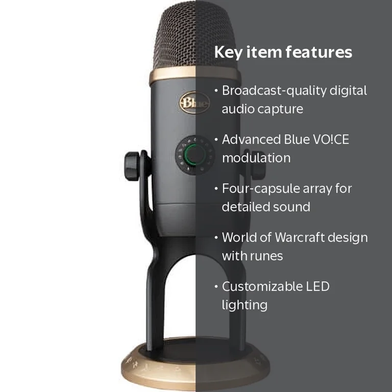 Blue Microphones Blue Yeti X WoW Edition USB Microphone, Black