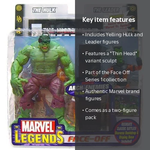 Toy Biz Marvel Face Off Series 1 Hulk Yelling vs. Leader Action Toy Biz Marvel Face Off Series 1 Hulk Yelling vs. Leader Action