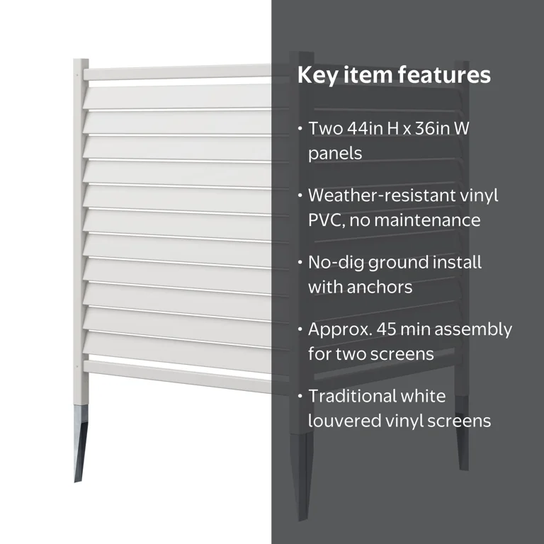 44in H x 36in W (2 Panels) No Dig Enclo Waverly Vinyl Privacy