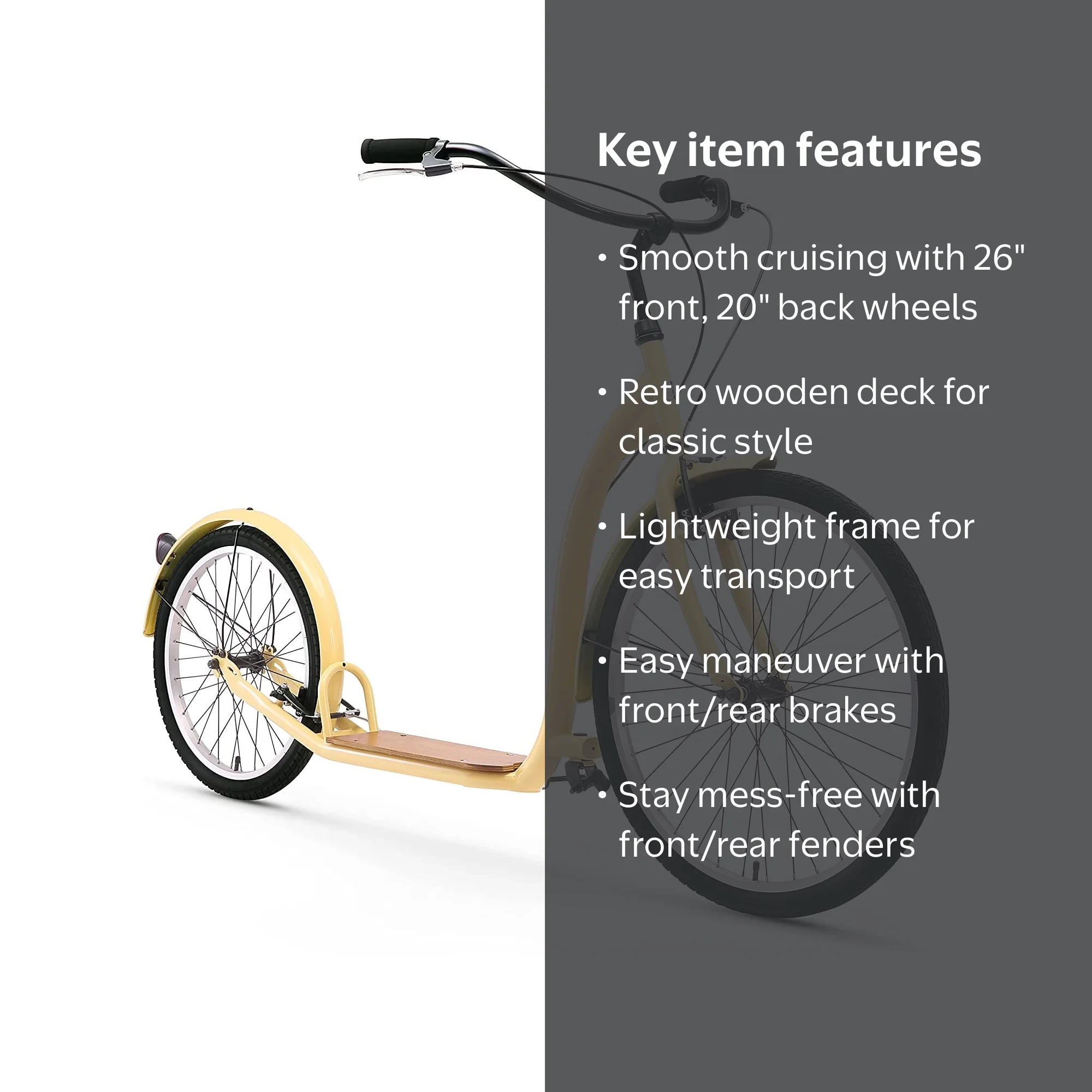 sixthreezero Around the Block Adult Kick Scooter, Single-Speed, 26