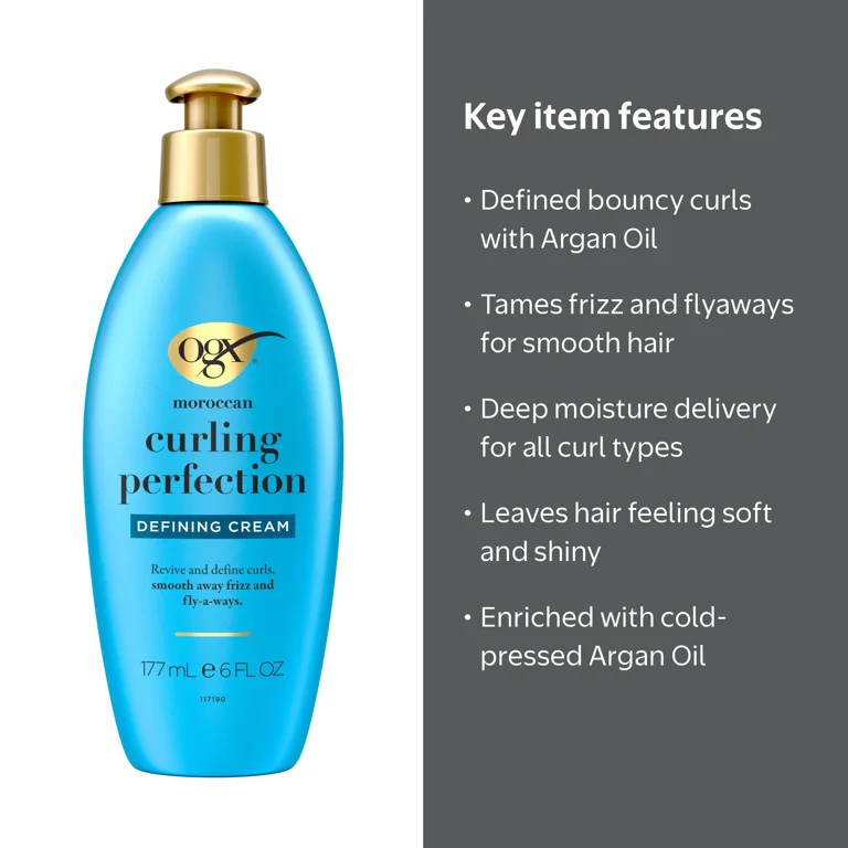 OGX, Argan Oil of Morocco Curling Perfection Curl Cream, 6 fl oz