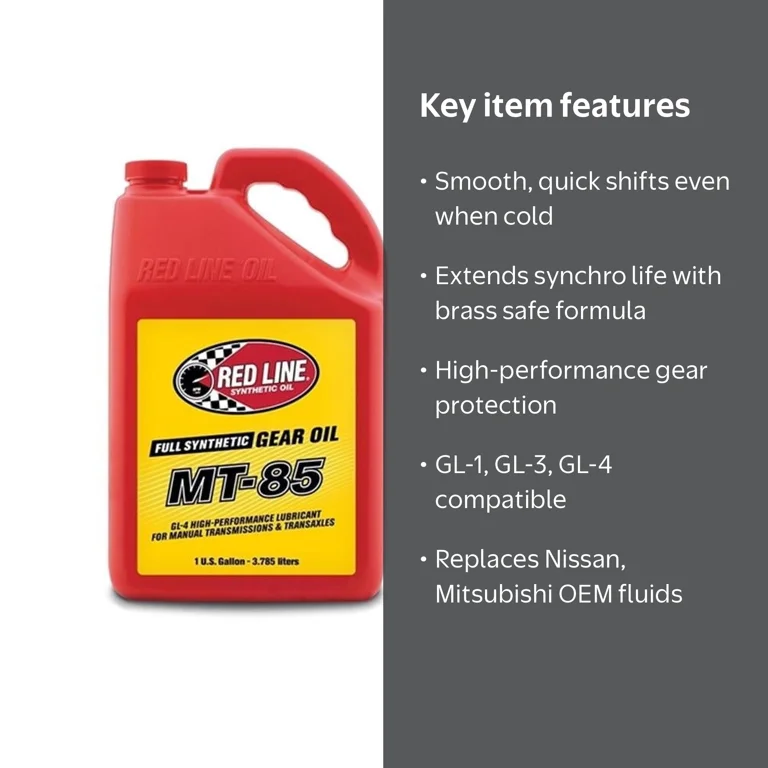 Red Line MT-85 75W85 GL-4 Gear Oil for Nissan, Mitsubishi, Hyundai