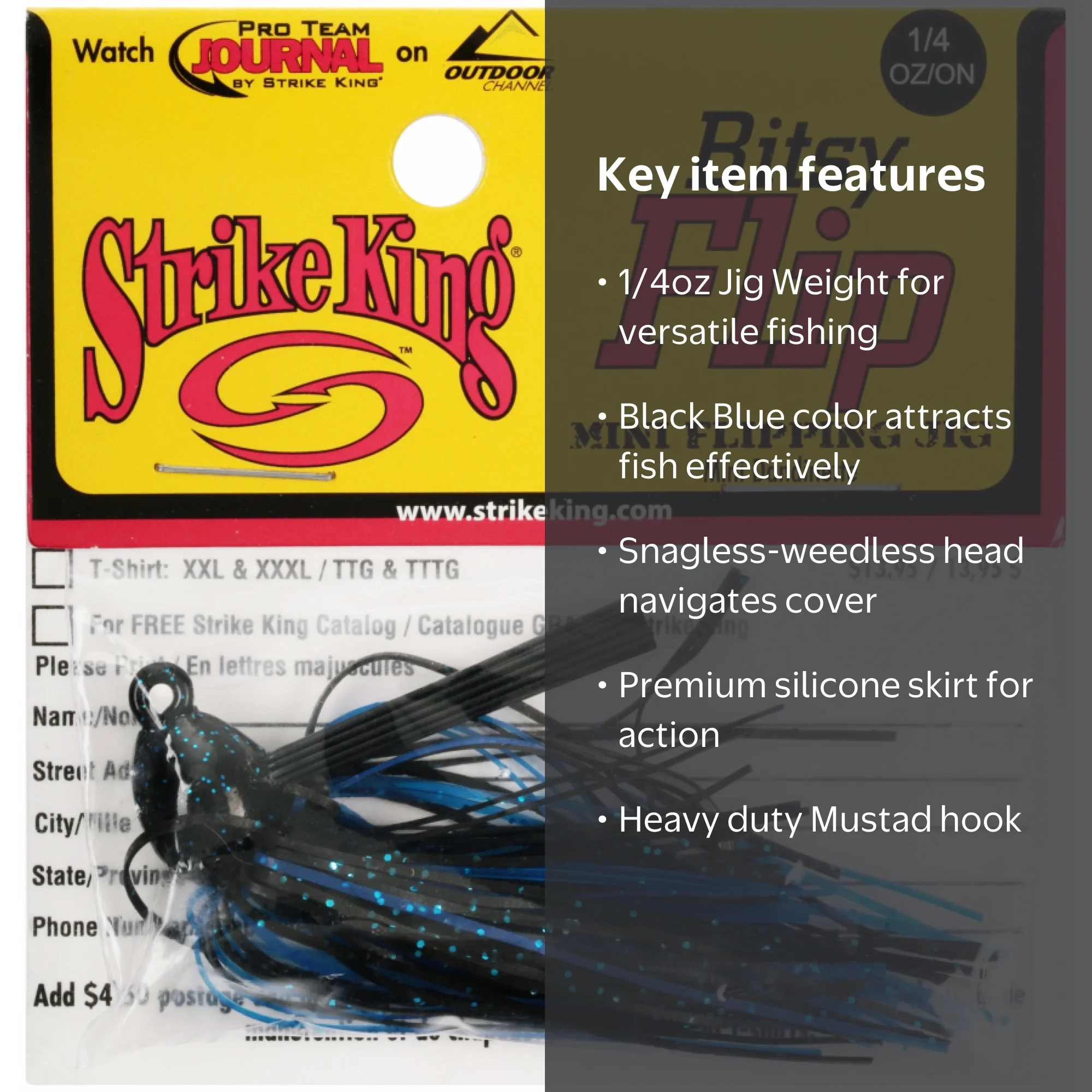 Strike King Bitsy Flip Jig 1/4oz - Premium Bass Fishing Lure