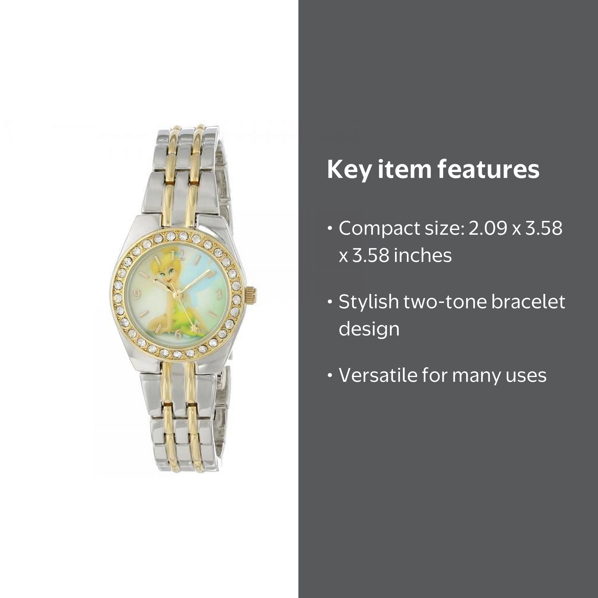 Disney Women's Tinkerbell Two-Tone Bracelet Watch - TNK406