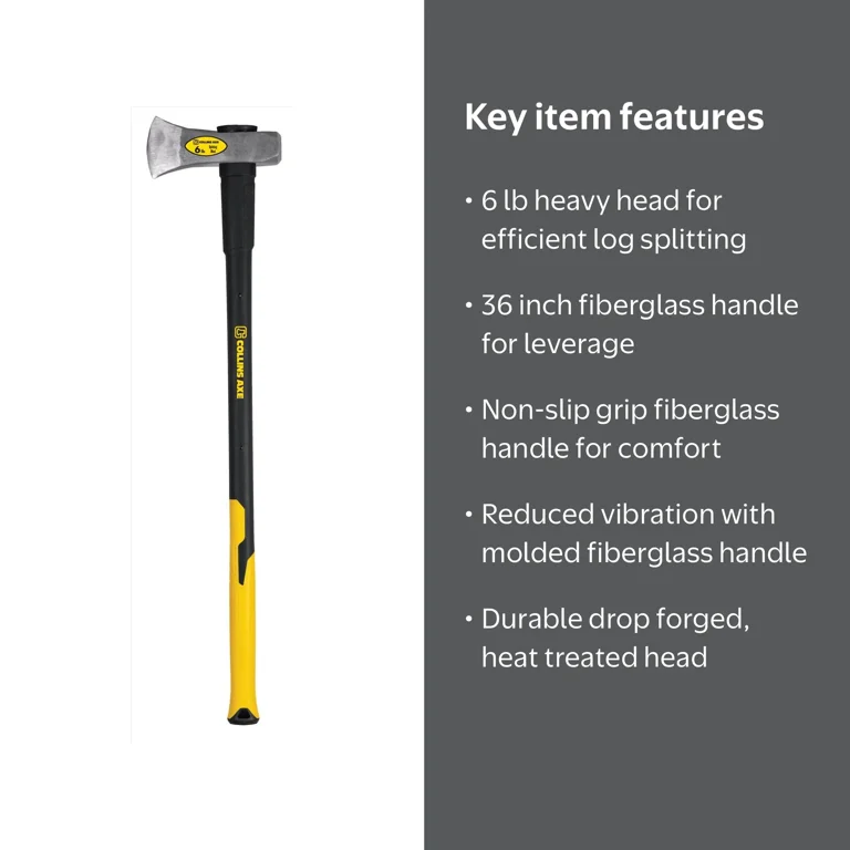 Collins 6 lb Splitting Maul 36 in. Fiberglass Handle - Walmart.com