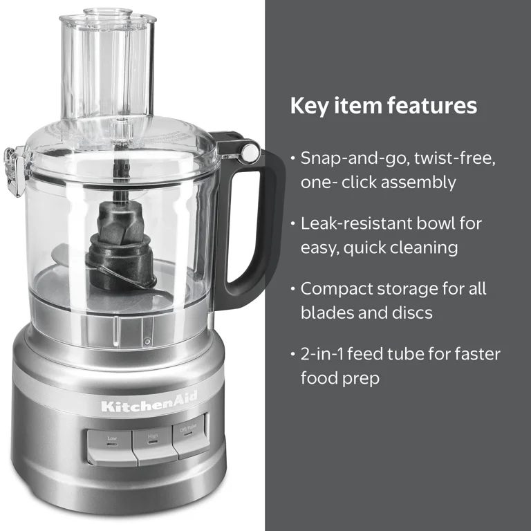 KitchenAid, Food Processor, KFP0718, 7 Cup Contour Silver