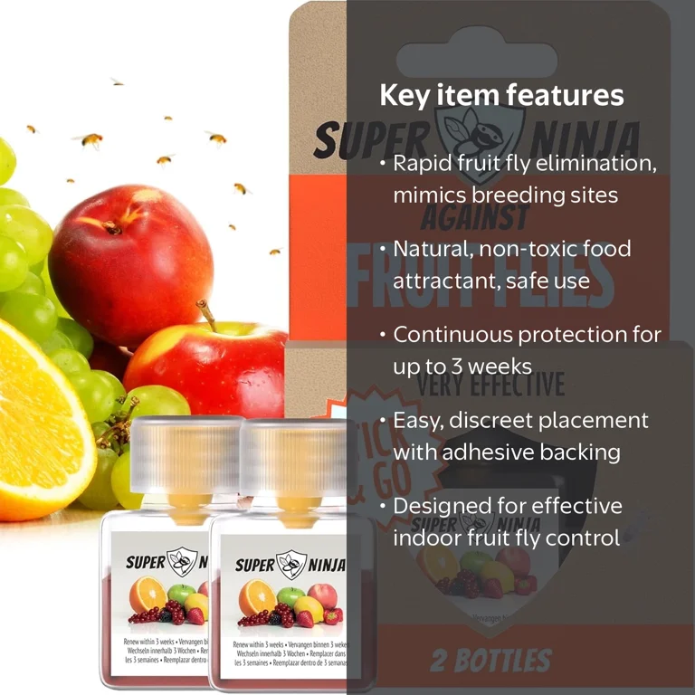 Super Ninja Fruit Fly Traps, Indoor Ecological Solution, Lasts Up