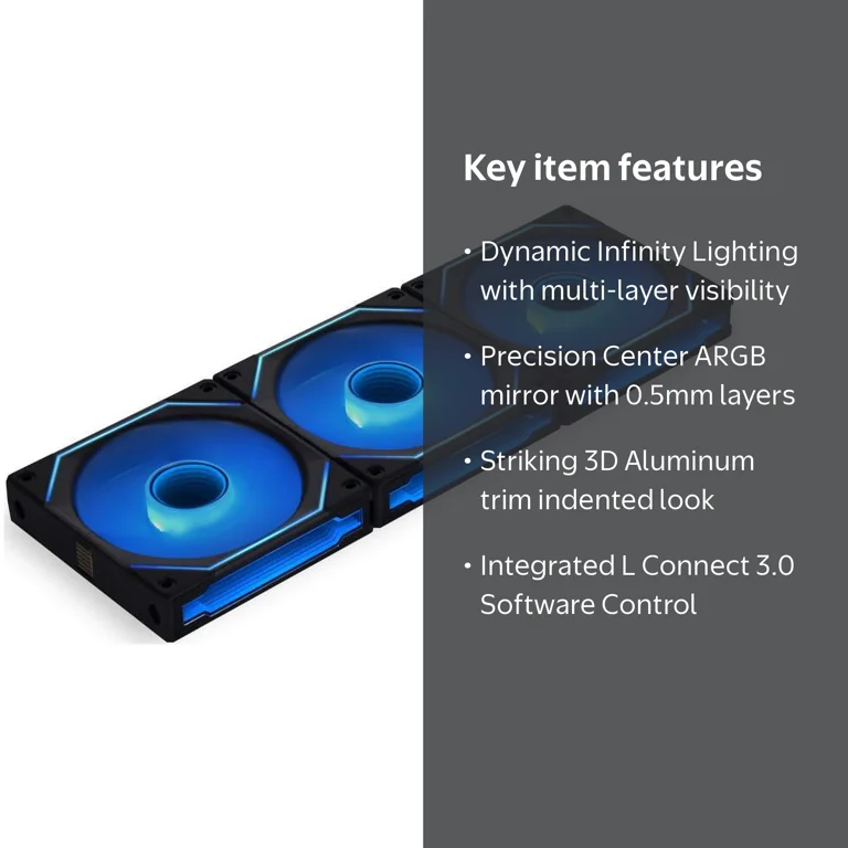 LIANLI ケースファン SL INFINITY 120 ブラック 3Pack Lian Li UNI Fan SL-Infinity 120mm 3pk-ARGB Fan with Controller