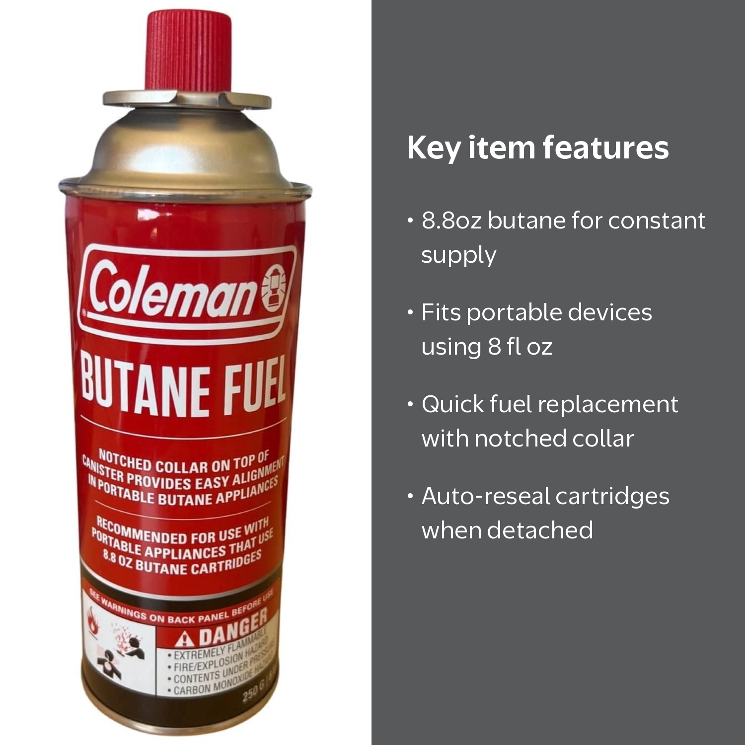 Coleman 8.8oz Butane Fuel Canister for Camping Stoves & Portable