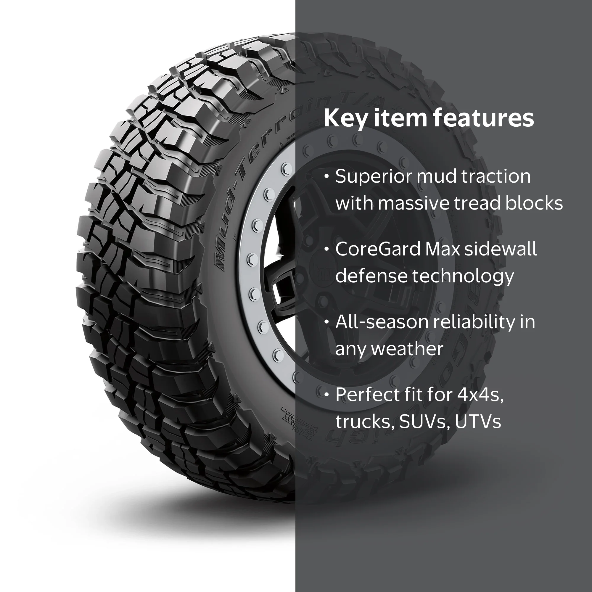 BFGoodrich Mud-Terrain T/A KM3 All-Season 33x10.50R15/C 114Q Tire