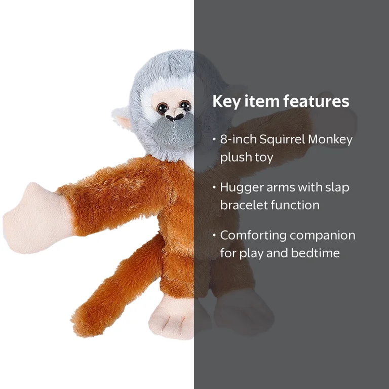 Wild Republic, Plush Toy, Squirrel Monkey Huggers, 8 Inches
