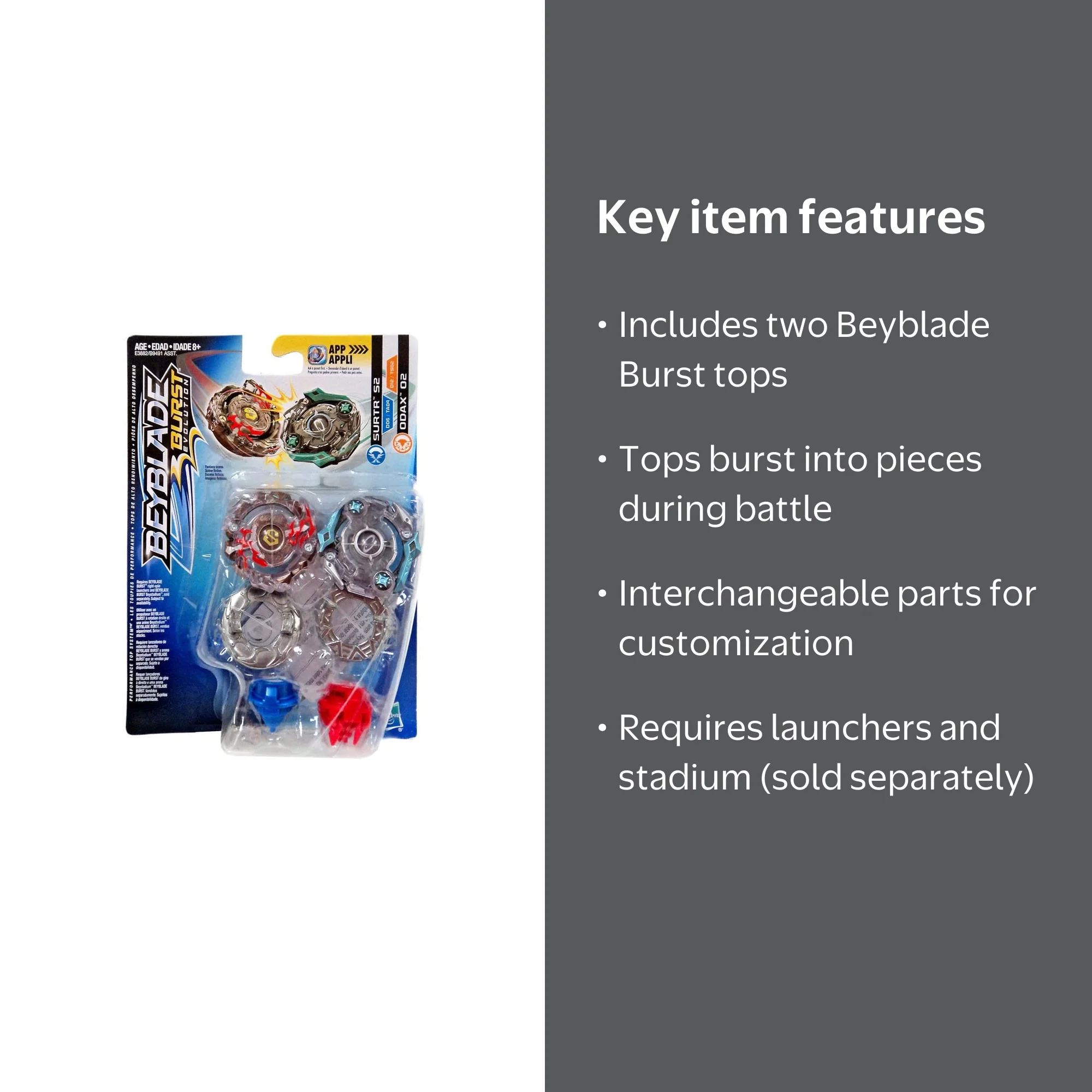 Beyblade, Dual Pack, Surtr S2 & Odax O2, Can Burst in Battle