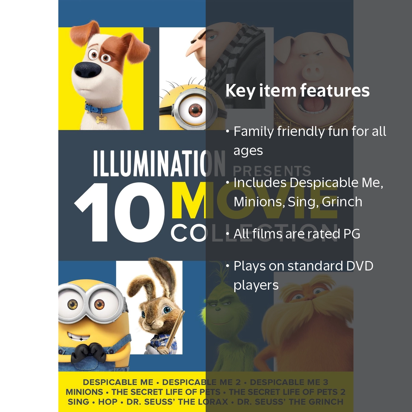 SDS, 10-Movie Collection DVD, All 10 Illumination Films - Walmart.com