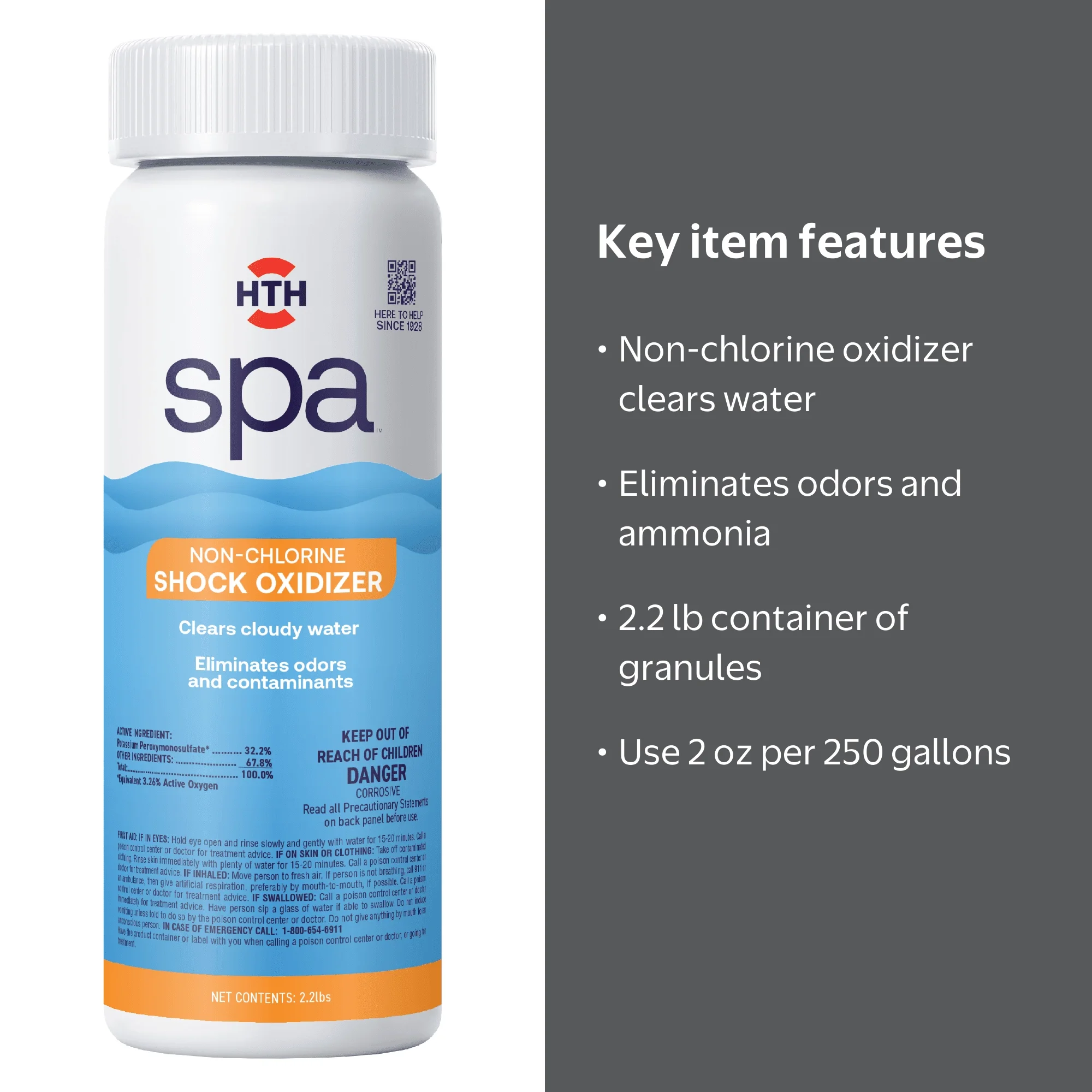Free Shipping! HTH Spa Care Shock Oxidizer for Spas and Hot Tubs