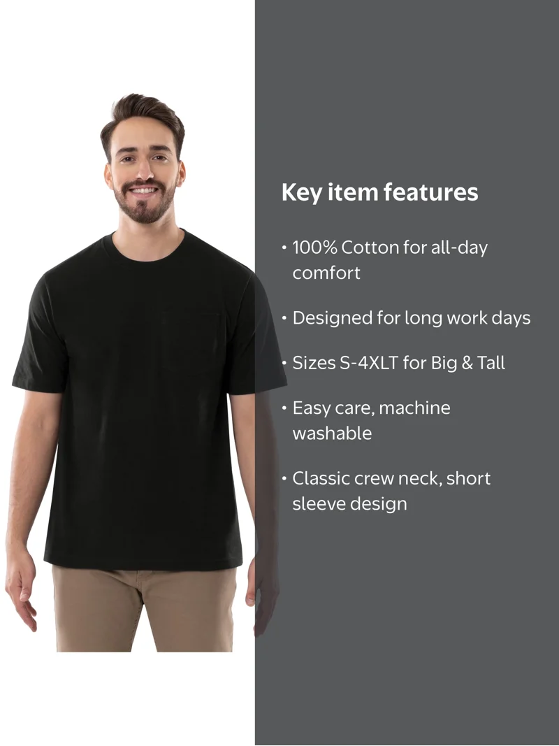 Brahma Men's Short Sleeve Workwear T-Shirt, Size S-4XLT (Men's