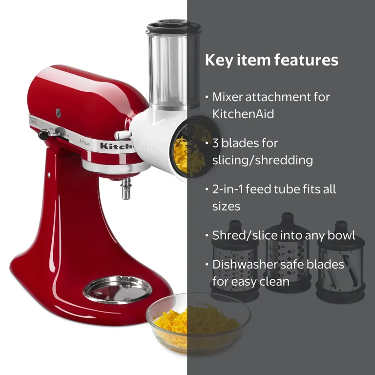 KitchenAid, Fresh Prep Slicer/Shredder Attachment, KSMVSA, White