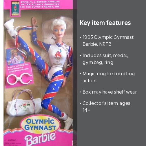 Mattel Barbie Olympic Gymnast 1996 Atlanta Games Doll - Walmart.com