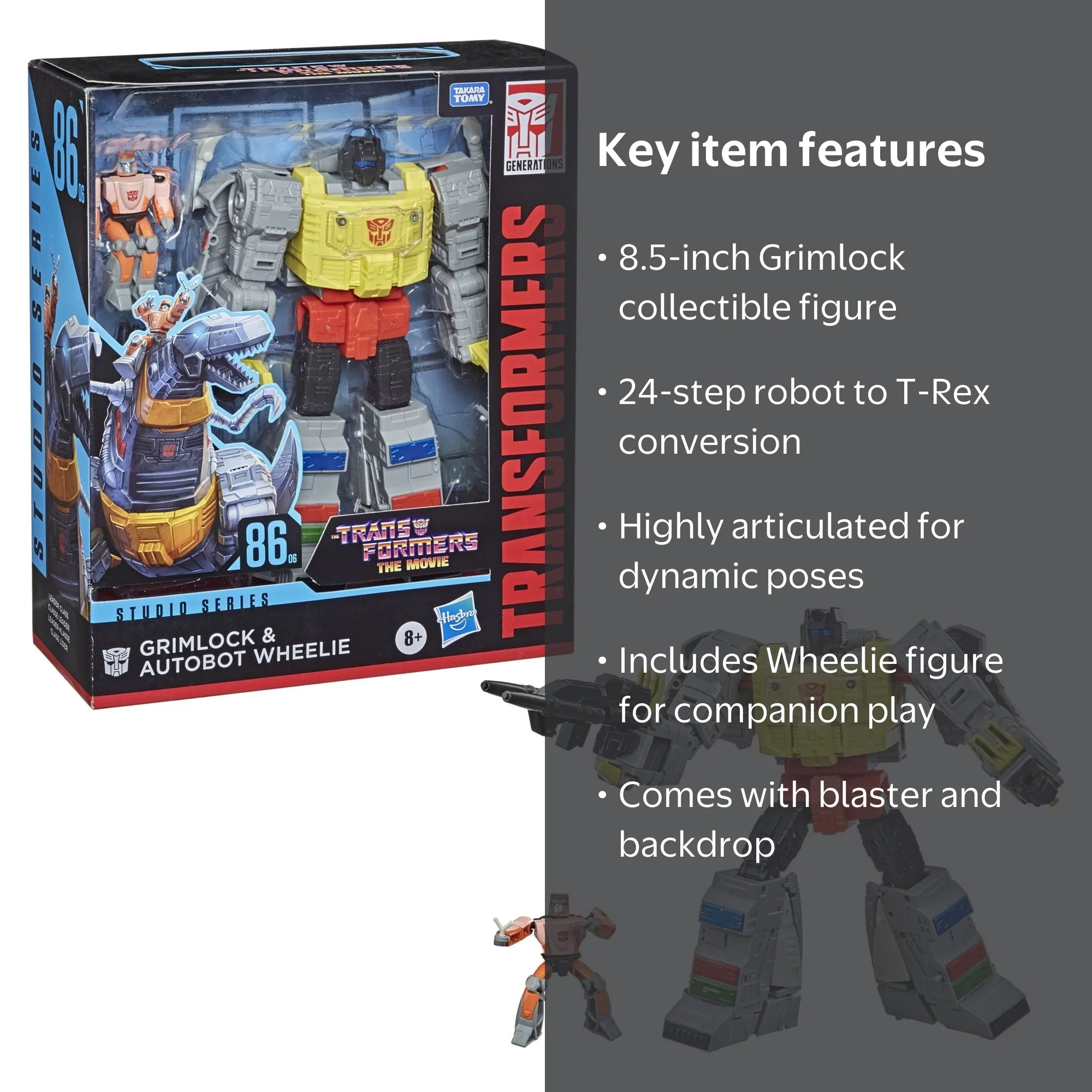 Transformers Studio Series 86-06 Leader Grimlock with Wheelie