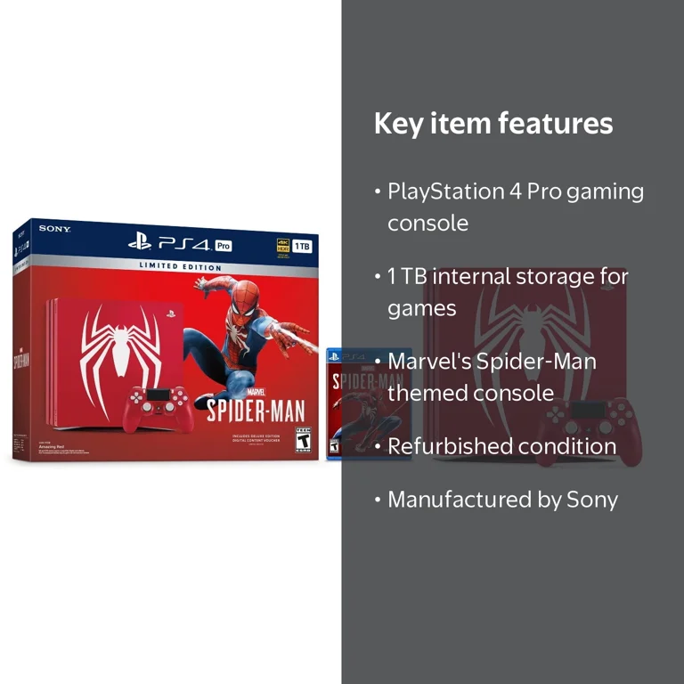 Sony, PlayStation 4 Pro, 1 TB Marvel's Spider-Man Console