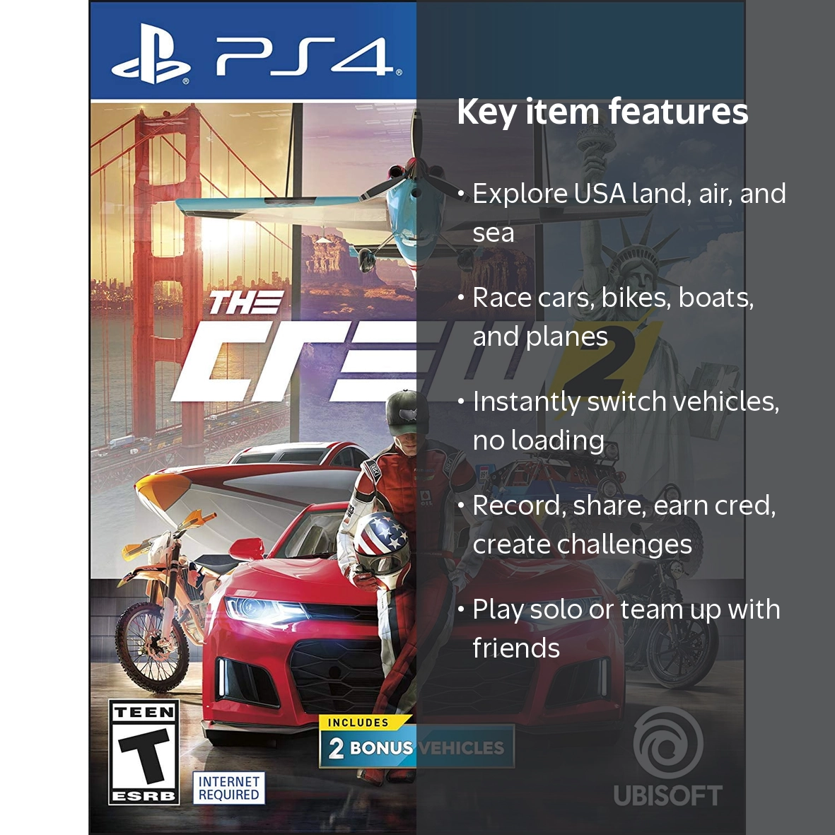 Ubisoft's The Crew 2: PlayStation Racing and Driving Game (PS4