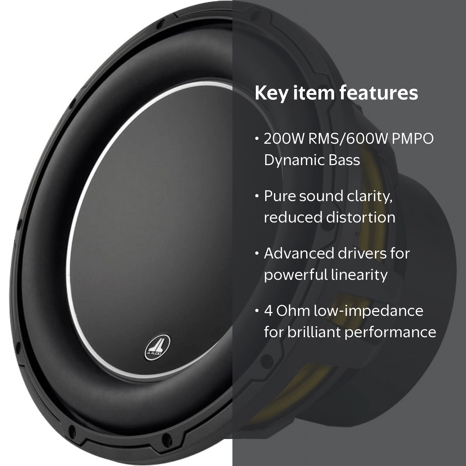 JL Audio 12W6v3-D4 Subwoofer,100 - 200 W RMS, 4 Ohm Impedance Bass JL Audio 12W6v3-D4 Subwoofer,100 - 200 W RMS, 4 Ohm Impedance Bass