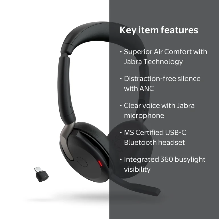 Jabra Evolve2 65 Flex USB-C MS Stereo Wireless Headset - Walmart.com