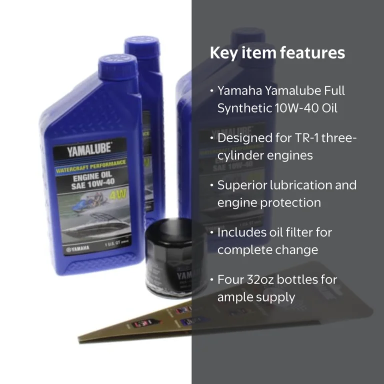 Yamaha Yamalube Full Synthetic Motor Oil 10W-40, 32 oz (4 Pack