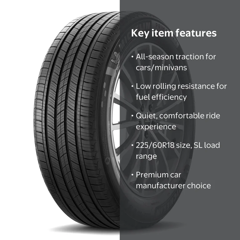 Free Shipping! Michelin Primacy A/S 225/60R18 100H Passenger Tire