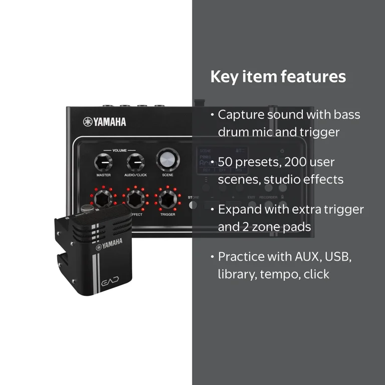 Yamaha EAD10 Compact Electronic Drum Module with Mic, Trigger