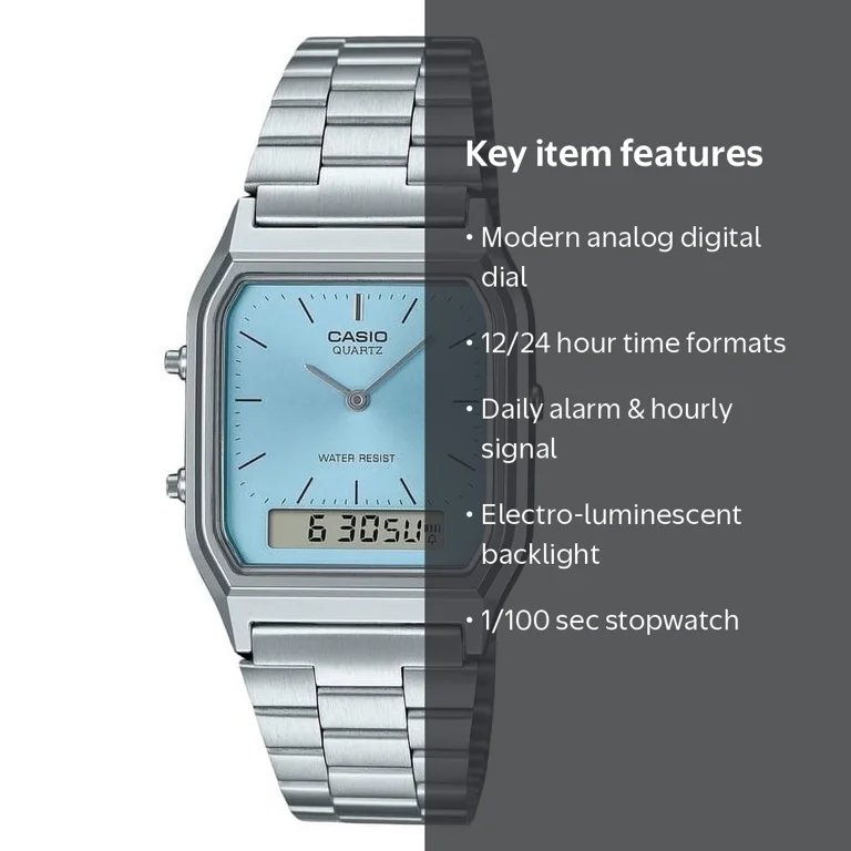 Casio, Women's Watch, Analog Digital, Turquoise Blue Dial