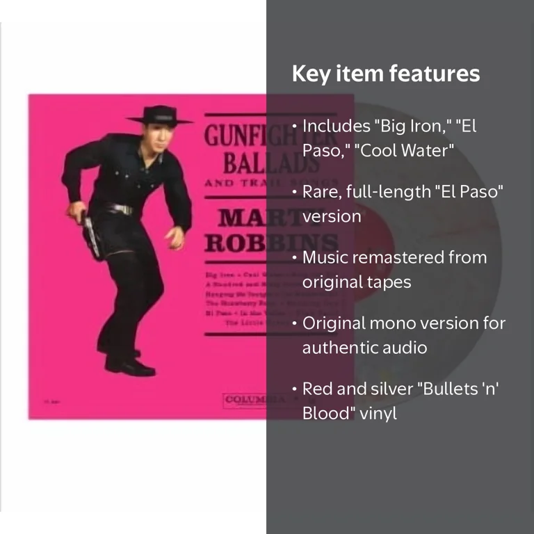 RE Marty Robbins Sings Gunfighter Ballads and Trail Songs Vinyl