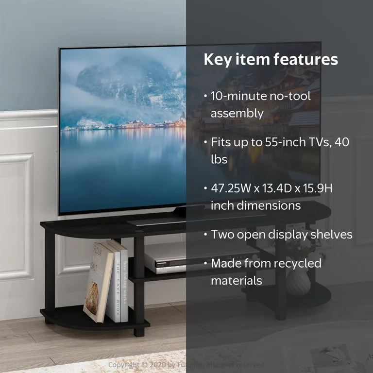 Furinno 11058EX/BK Turn-S-Tube Wide TV Entertainment Center
