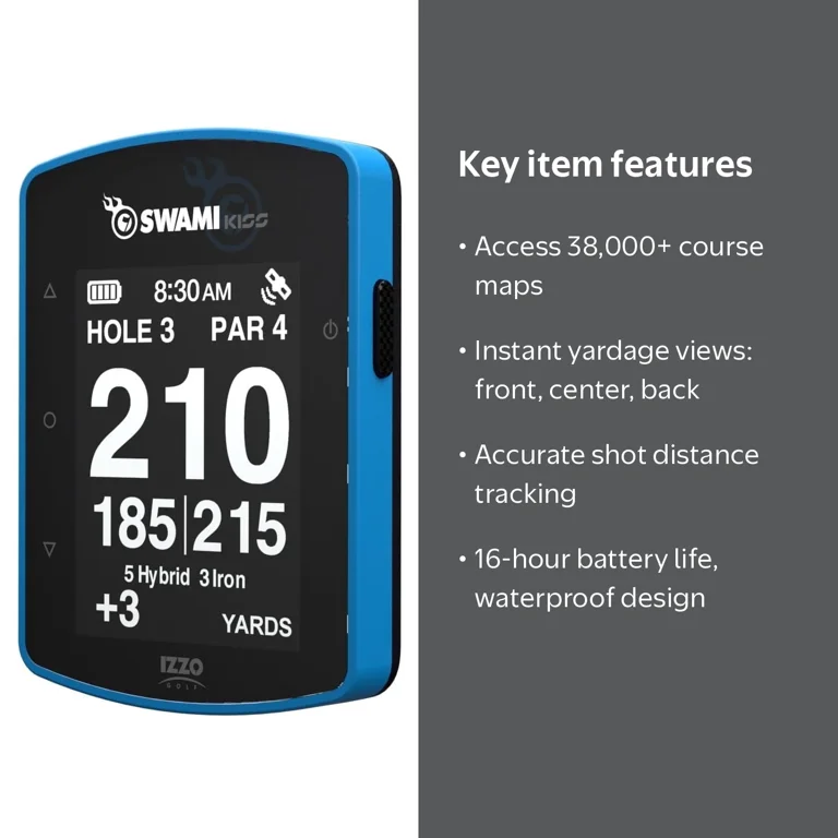 IZZO Golf, Swami KISS 2.0 Golf GPS Rangefinder, Blue - Walmart.com