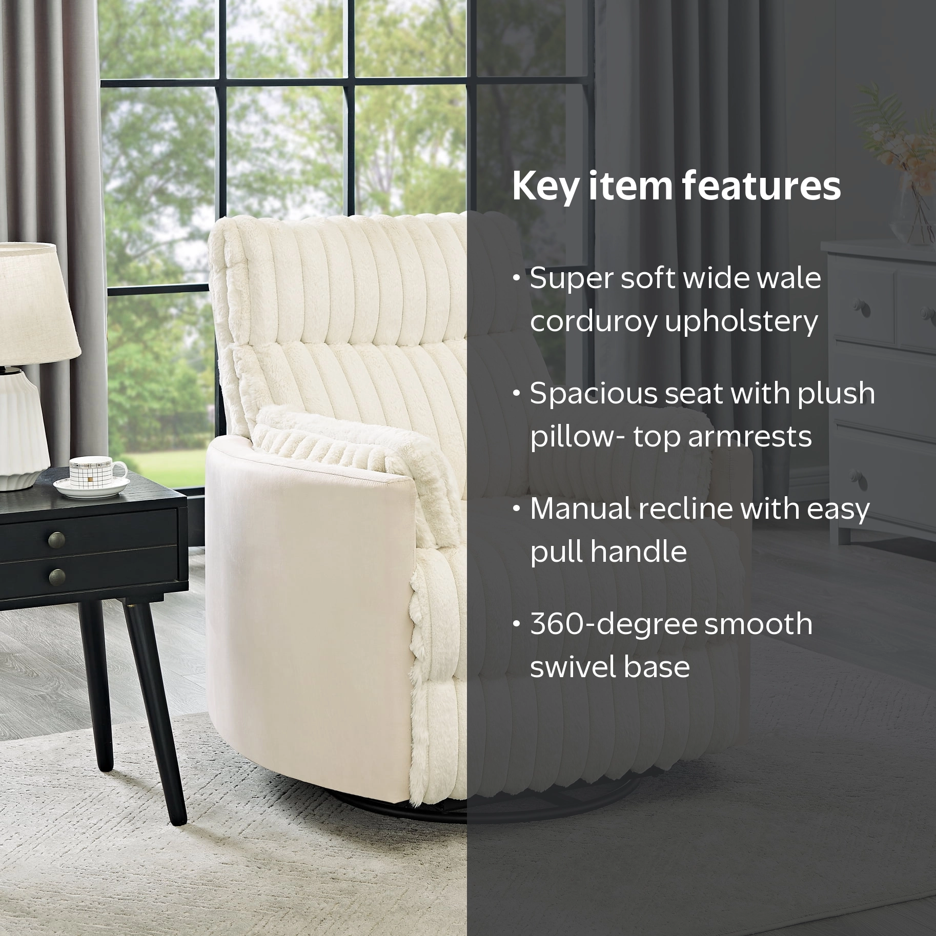 Roundhill Furniture Bocaton Wide Wale Corduroy Upholstery Manual