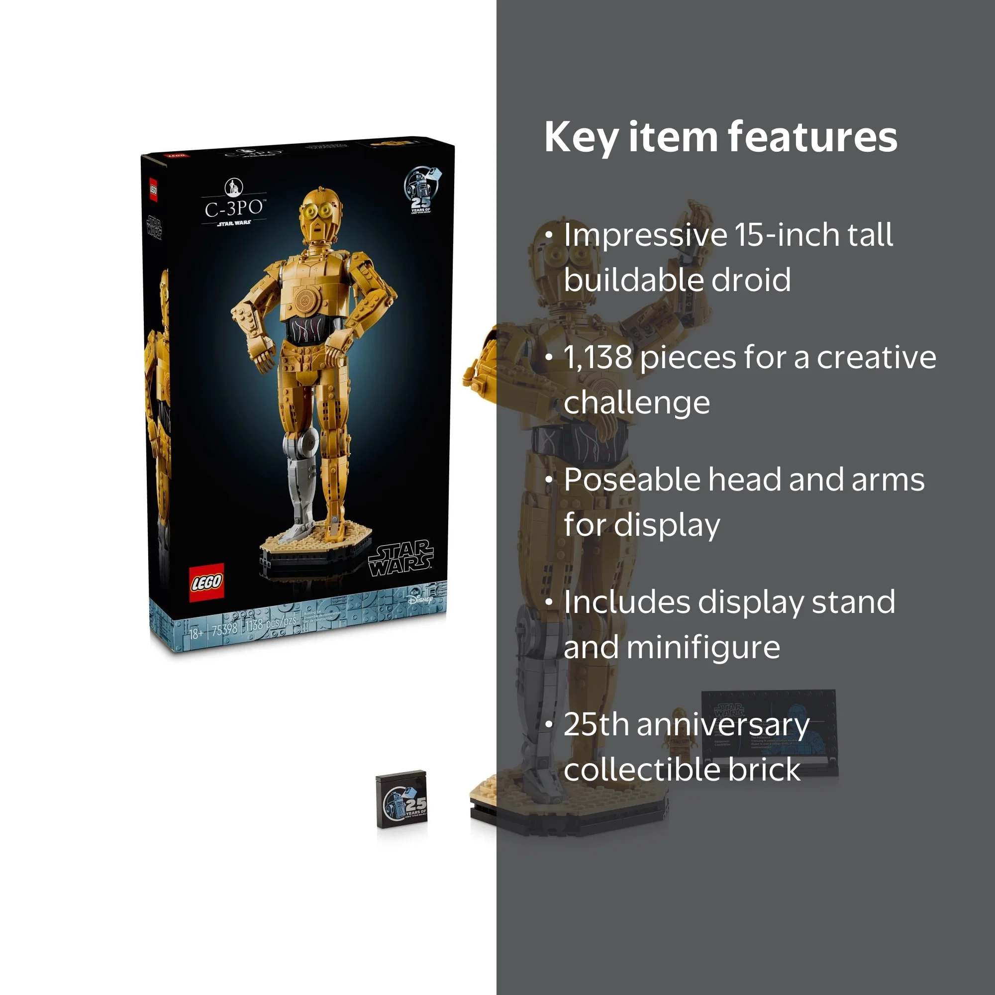 STARWARSコレクション【C-3PO】21点セット LEGO Star Wars C-3PO Buildable Droid Model, 75398, Collectible