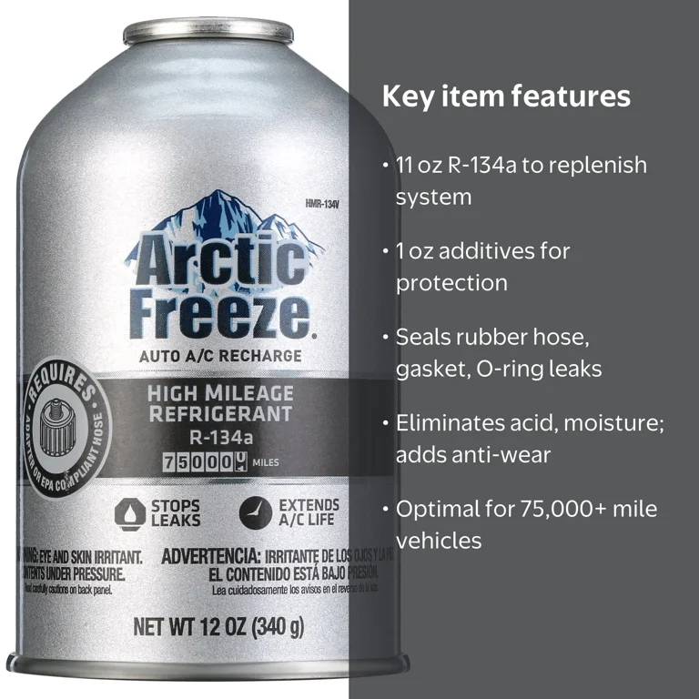 Arctic Freeze Auto A/C Recharge High Mileage Refrigerant R-134 (12